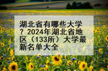 湖北省有哪些大学？2024年湖北省地区（133所）大学最新名单大全