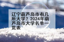 辽宁葫芦岛市有几所大学？2024年葫芦岛市大学名单一览表