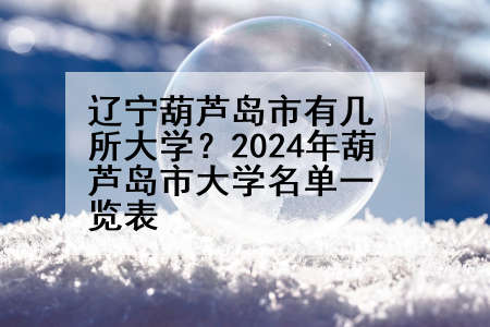 辽宁葫芦岛市有几所大学？2024年葫芦岛市大学名单一览表