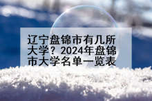 辽宁盘锦市有几所大学？2024年盘锦市大学名单一览表