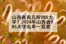 山西省有几所985大学？2024年山西省985大学名单一览表