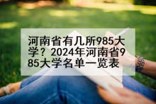 河南省有几所985大学？2024年河南省985大学名单一览表
