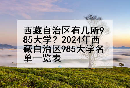 西藏自治区有几所985大学？2024年西藏自治区985大学名单一览表