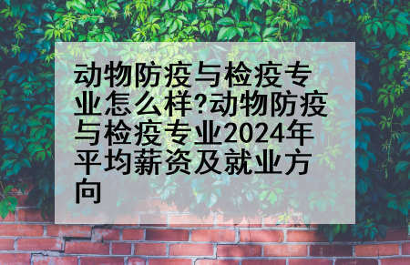 动物防疫与检疫专业怎么样?动物防疫与检疫专业2024年平均薪资及就业方向