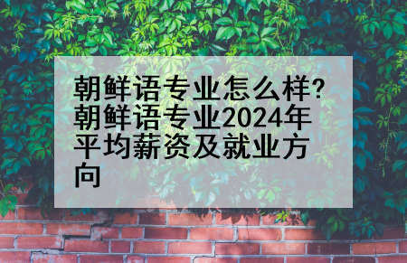 朝鲜语专业怎么样?朝鲜语专业2024年平均薪资及就业方向