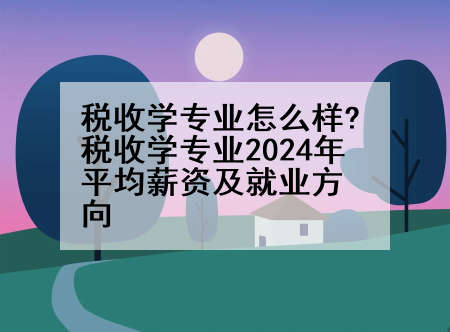 税收学专业怎么样?税收学专业2024年平均薪资及就业方向