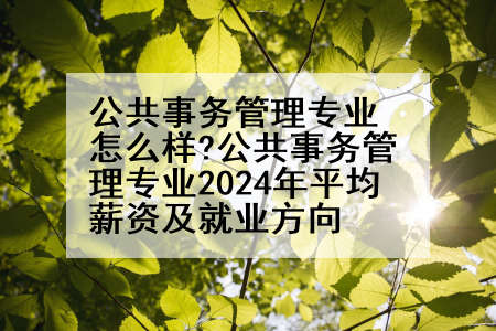 公共事务管理专业怎么样?公共事务管理专业2024年平均薪资及就业方向