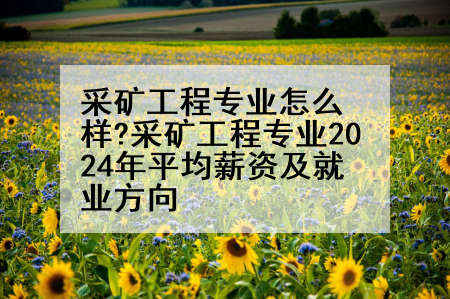 采矿工程专业怎么样?采矿工程专业2024年平均薪资及就业方向