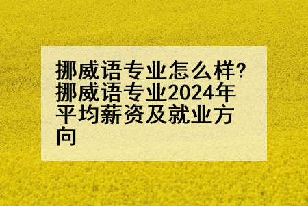 挪威语专业怎么样?挪威语专业2024年平均薪资及就业方向