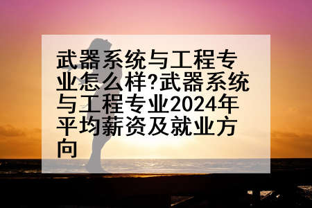武器系统与工程专业怎么样?武器系统与工程专业2024年平均薪资及就业方向