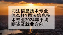司法信息技术专业怎么样?司法信息技术专业2024年平均薪资及就业方向