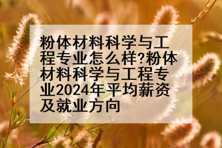 粉体材料科学与工程专业怎么样?粉体材料科学与工程专业2024年平均薪资及就业方向