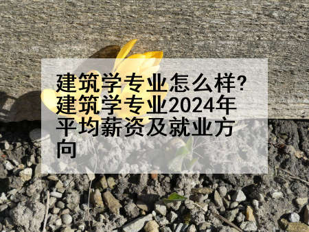 建筑学专业怎么样?建筑学专业2024年平均薪资及就业方向