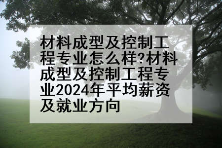 材料成型及控制工程专业怎么样?材料成型及控制工程专业2024年平均薪资及就业方向