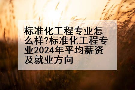 标准化工程专业怎么样?标准化工程专业2024年平均薪资及就业方向