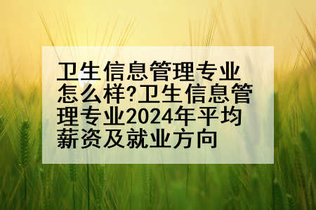 卫生信息管理专业怎么样?卫生信息管理专业2024年平均薪资及就业方向