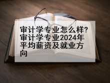 审计学专业怎么样?审计学专业2024年平均薪资及就业方向
