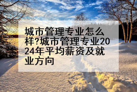 城市管理专业怎么样?城市管理专业2024年平均薪资及就业方向