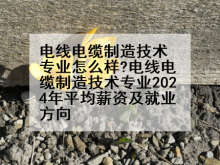 电线电缆制造技术专业怎么样?电线电缆制造技术专业2024年平均薪资及就业方向