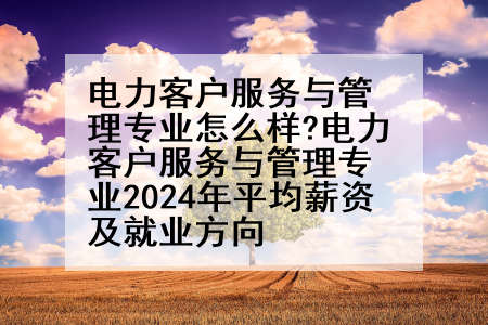 电力客户服务与管理专业怎么样?电力客户服务与管理专业2024年平均薪资及就业方向