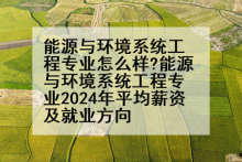 能源与环境系统工程专业怎么样?能源与环境系统工程专业2024年平均薪资及就业方向
