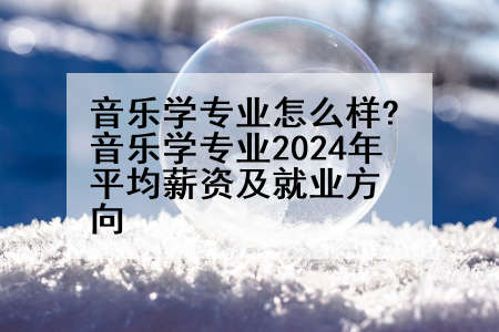 音乐学专业怎么样?音乐学专业2024年平均薪资及就业方向