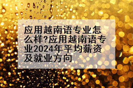 应用越南语专业怎么样?应用越南语专业2024年平均薪资及就业方向