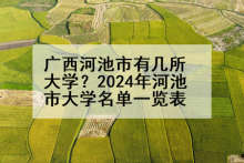 广西河池市有几所大学？2024年河池市大学名单一览表