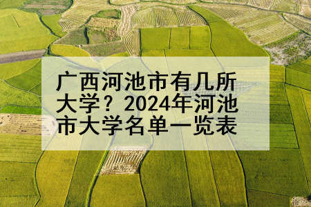 广西河池市有几所大学？2024年河池市大学名单一览表
