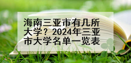 海南三亚市有几所大学？2024年三亚市大学名单一览表