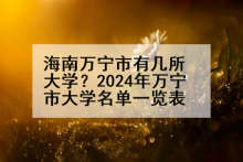海南万宁市有几所大学？2024年万宁市大学名单一览表