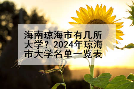 海南琼海市有几所大学？2024年琼海市大学名单一览表