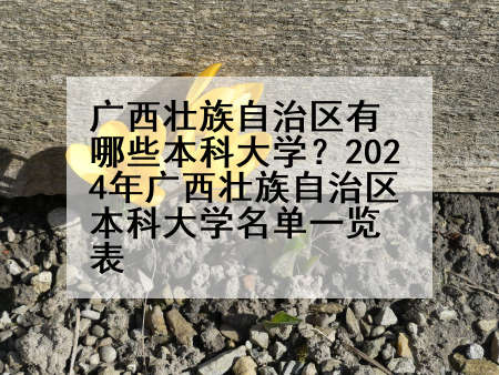 广西壮族自治区有哪些本科大学？2024年广西壮族自治区本科大学名单一览表