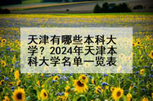 天津有哪些本科大学？2024年天津本科大学名单一览表