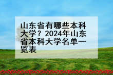 山东省有哪些本科大学？2024年山东省本科大学名单一览表