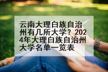 云南大理白族自治州有几所大学？2024年大理白族自治州大学名单一览表