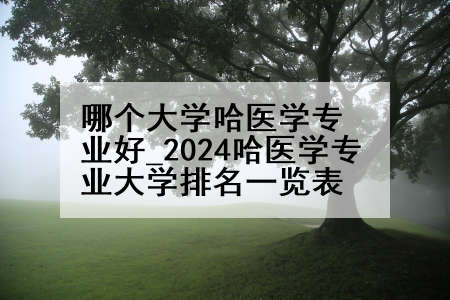 哪个大学哈医学专业好_2024哈医学专业大学排名一览表