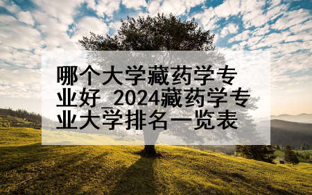 哪个大学藏药学专业好_2024藏药学专业大学排名一览表