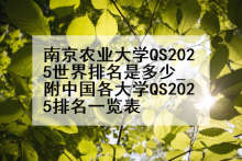 南京农业大学QS2025世界排名是多少_附中国各大学QS2025排名一览表