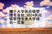 哪个大学供应链管理专业好_2024供应链管理专业大学排名一览表