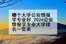 哪个大学公安情报学专业好_2024公安情报学专业大学排名一览表