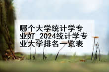 哪个大学统计学专业好_2024统计学专业大学排名一览表