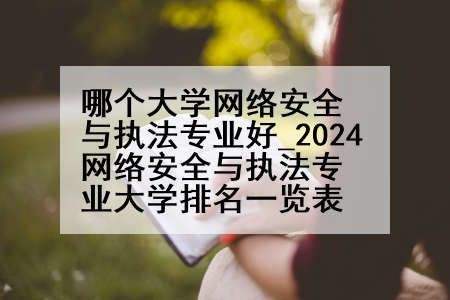 哪个大学网络安全与执法专业好_2024网络安全与执法专业大学排名一览表