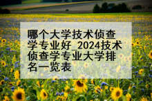 哪个大学技术侦查学专业好_2024技术侦查学专业大学排名一览表