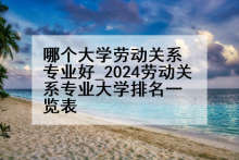 哪个大学劳动关系专业好_2024劳动关系专业大学排名一览表