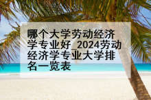 哪个大学劳动经济学专业好_2024劳动经济学专业大学排名一览表