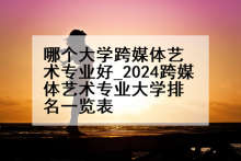 哪个大学跨媒体艺术专业好_2024跨媒体艺术专业大学排名一览表