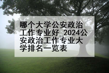 哪个大学公安政治工作专业好_2024公安政治工作专业大学排名一览表