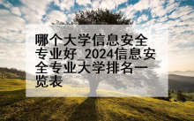 哪个大学信息安全专业好_2024信息安全专业大学排名一览表