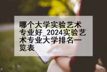 哪个大学实验艺术专业好_2024实验艺术专业大学排名一览表
